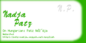 nadja patz business card